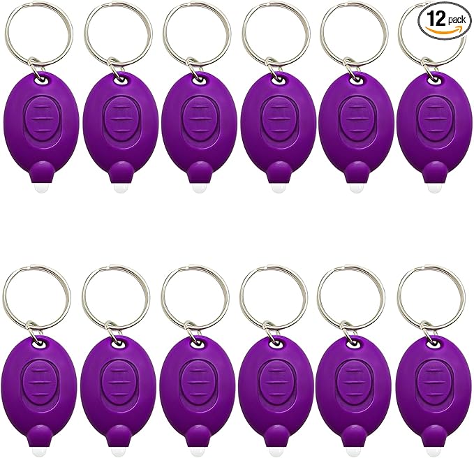 Mini UV Keychain Flashlight, LED Black Light, Portable Small UV Light, Ultra Bright 12 Lumen Tiny Flashlight for Pet Stains, Scorpions, and Document Verification (12PCS)