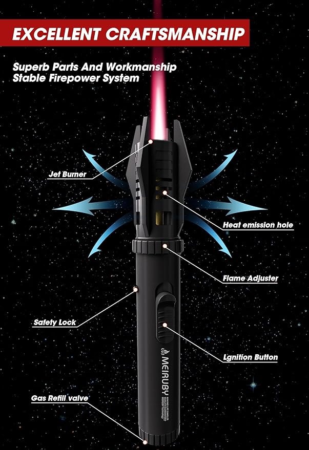 Torch Lighter for Her/Him, Women/Mens Birthdays Gifts, Lightsaber Torch Flame Butane Lighter Gifts for Dad Grandpa Step Dad Papa, Birthday Gift Cool Gadgets for Men 2025
