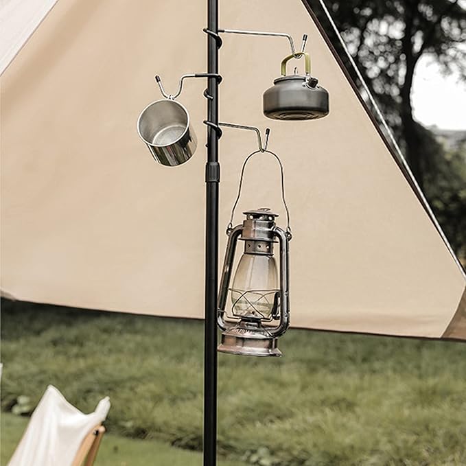 3PCs Garage Shelving Storage & Outdoor Camping Lantern & Kitchen Shelving Pole Hooks