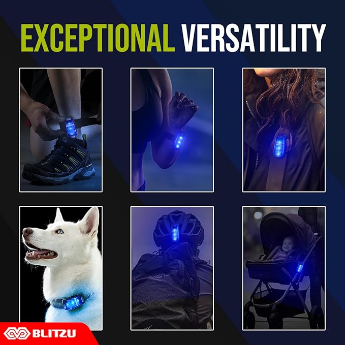 4 Pack LED Safety Light, Clip on Reflective Gear Lights for Walking at Night, Running, Jogging, High Visibility Strobe Light Accessories for Runners, Kids, Hiking, Kayak, Cycling, Camping, Boat