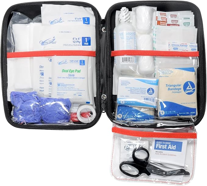 MFASCO First Aid Car Kit - Outdoor First Aid Kit for Emergencies, Compact First Aid Kit Car Essential for Travel & Camping, Easy-to-Refill, First aid Companion for Home, car, or Outdoor Adventures