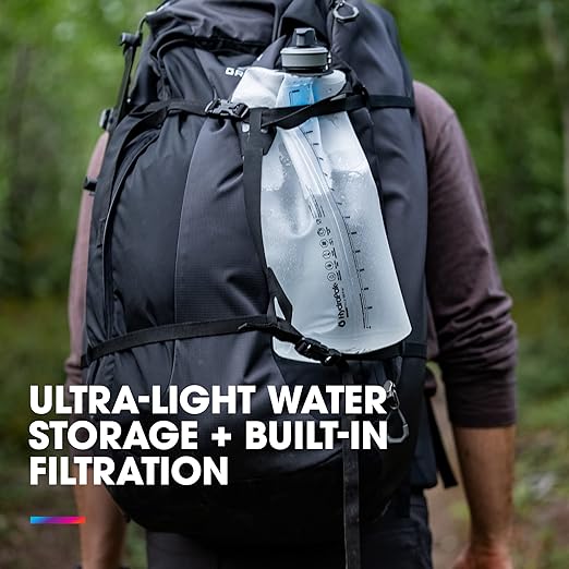 HydraPak Seeker+ - Collapsible Water Filtration & Storage (3L) - BPA & PVC Free, Hydration Reservoir Bag, Leak Proof, Lightweight