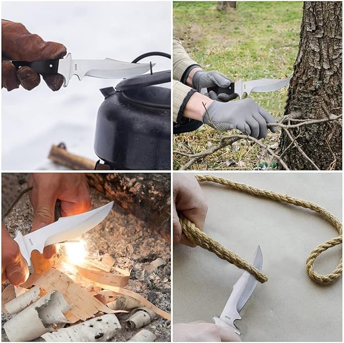 UMF Fixed Blade Knives Survival Knives for Hunting, Hunting Knives with Sheath Full Tang Knives, Fixed Blade Knives for Men Machete Sheath Camping Deer Dressing Skinner