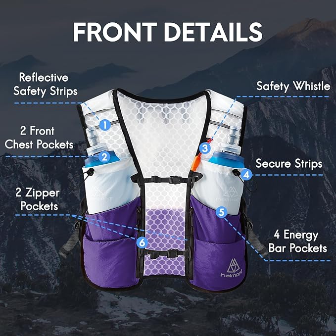 Haimont Running Hydration Vest, 5L Lightweight Runner Vest Pack for Women Men, Trail Running