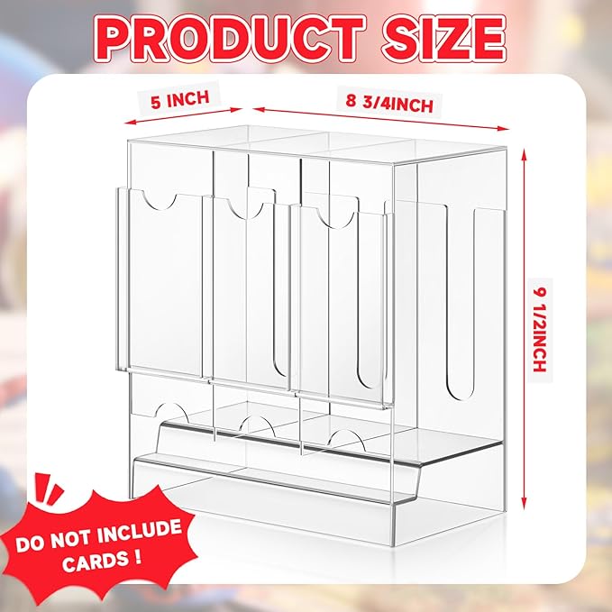 1 Pcs Acrylic Booster Pack Dispenser, Card Dispenser Storage and Organizer, for Trading Card, Booster Packs, Sports & More (3 Slots)