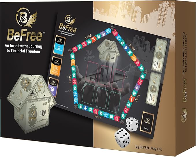 BeFree Strategy & Financial Literacy Board Game ??for Family & Teens with Fun Learning | Earn Money, Manage Cash Flow & Payday | Pay Deals, Invest in Real Estate & Stocks Assets (BeFree)