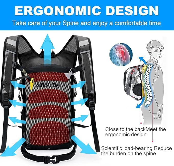 INOXTO Hydration Pack Backpackï¼?8L Hydration Pack Lightweight Water Backpack with 2L Water Bladder Bag Daypack for Hiking Running Cycling Camping Hunting for Women Men