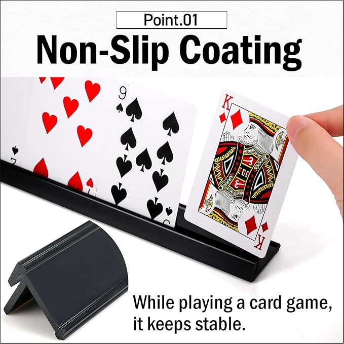 Lightweight Non-Slip Card Holder Stand ??Set of 2, 13.4 Inches ??Made in Japan for Card Games and TCG, Anti-Skid Base (2 Pack-Black)