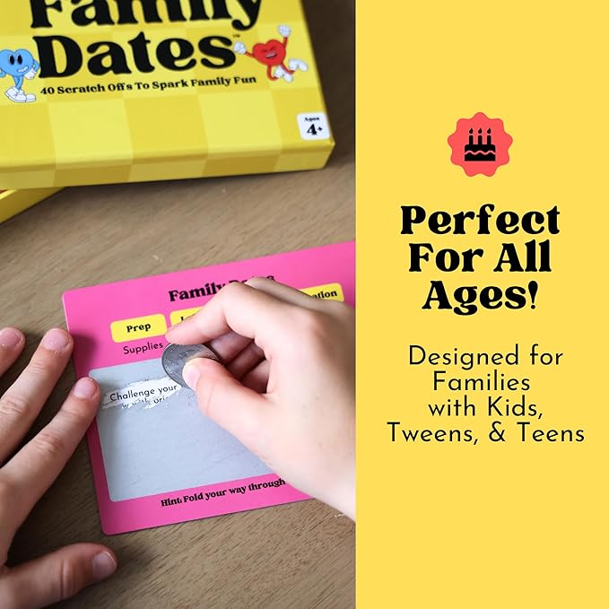 Family Dates 40 Scratch Off Cards ??Fun Activities & Date Night Ideas for Kids and Parents ??Adventure Card Game for Families ??Unique Gift for Family Nights, Holidays, or Birthdays