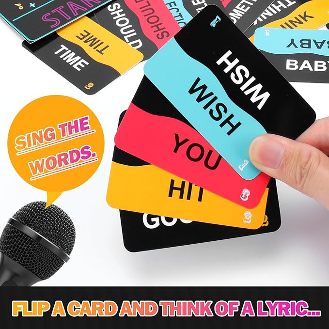 Mity rain Music Party Games - Fast-Paced Music Trivia Card Games for 2-10 Players | Fun Family Games & Adult Card Games with Lyrics ChallengePerfect for Game Night & Music Lovers!