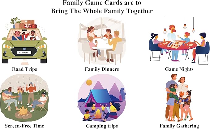 Family Edition Conversation Cards Game, 150 Discussion Cards with Cards Storage Box Free, 2-6 Players, Ages 14+, for Game Nights, Road Trips and Family Gatherings,