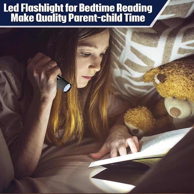 VIHOSE 20 Pcs Mini Flashlights Bulk, Bright Aluminum Handheld Flash Light with Lanyard Small LED Flashlights for Night Reading Emergency Hurricane Camping Hiking, Batteries Not Included(Black)