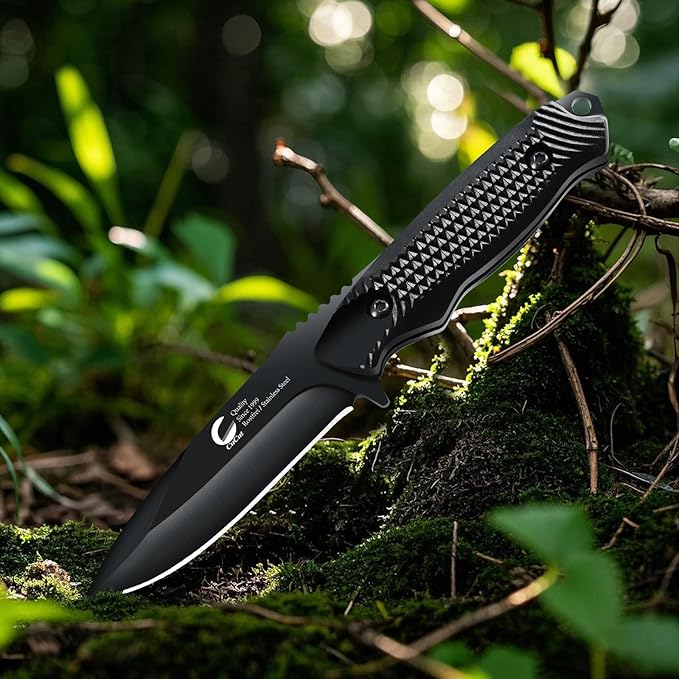 Survival Knife, Fixed Blade Knife with Sheath for Beginners, EDC 4-Inch High Grade Stainless Steel Small Knife, Good for Carving, Camping, Fishing, Survival, Outdoor
