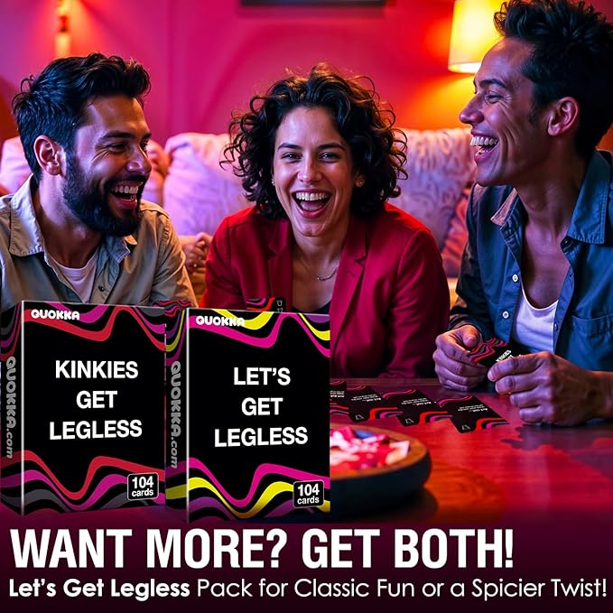 QUOKKA Card Games for Adults Let?™s Get Legless - Extra Daring Adult Games for Party Game Night with 104 Hilarious Tasks & Risky Questions, Inappropriate Challenges to Spice Up The Night, Ages 21+ Only