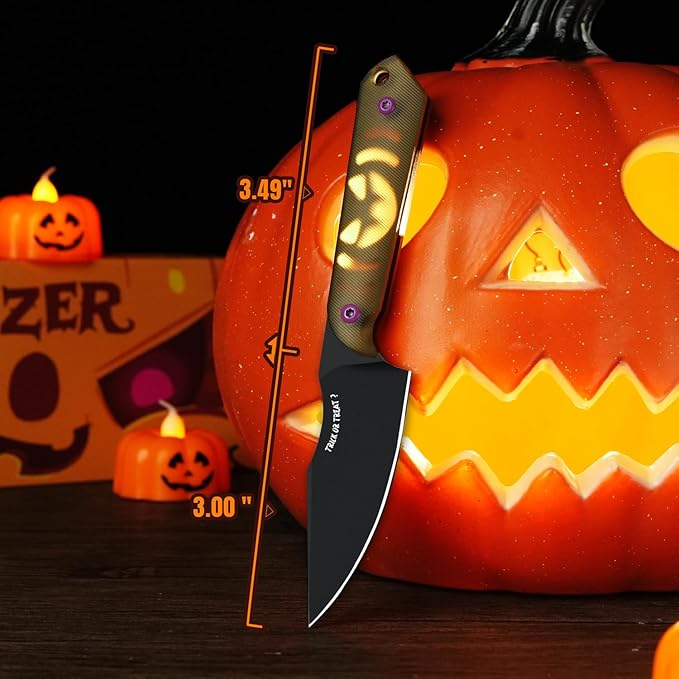 Kizer Mini Harpoon Fixed Blade Knife with Sheath, 3??3V Blade Hunting Knife with PEI Handle, Camping Fixed Blade Small EDC Knives for Men Women Gift 1040SHW1