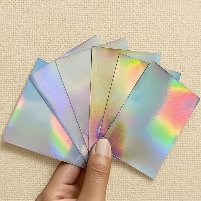 Custom Holographic Card Sleeves No Border, Laser Flashing Shiny Design, Make Your Own Trading Collectible Card Protector, Compatible with Magic The Gathering – MTG, TCG, OCG, Borderless