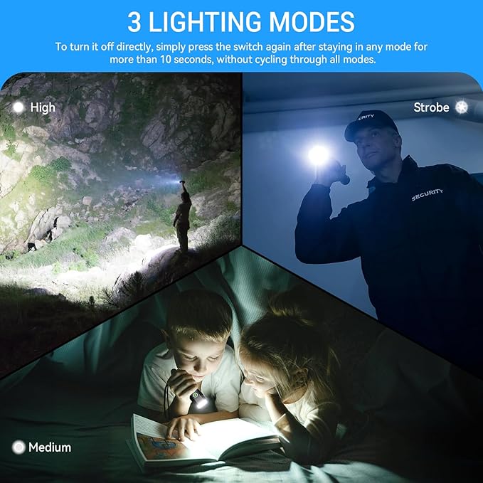 LED Flahlight High Lumens,2 Pack Rechargeable Metal Flashlights Waterproof, Super Bright Flash Light for Camping Hiking Outdoor Home Emergency, Camping Essentials Gear