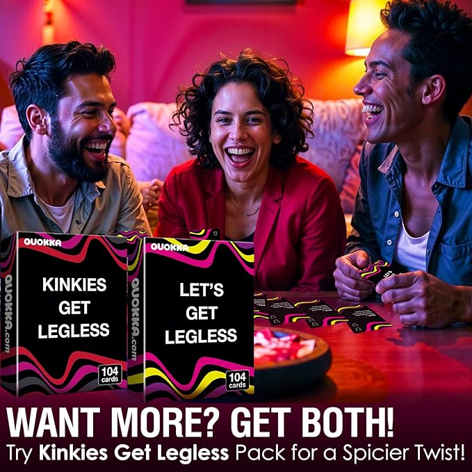 QUOKKA Card Games for Adults Let?™s Get Legless - Spicy Adult Games for Party Game Night with 104 Hilarious Dares & Risky Questions, Inappropriate Challenges to Spice Up The Night, Only 21+