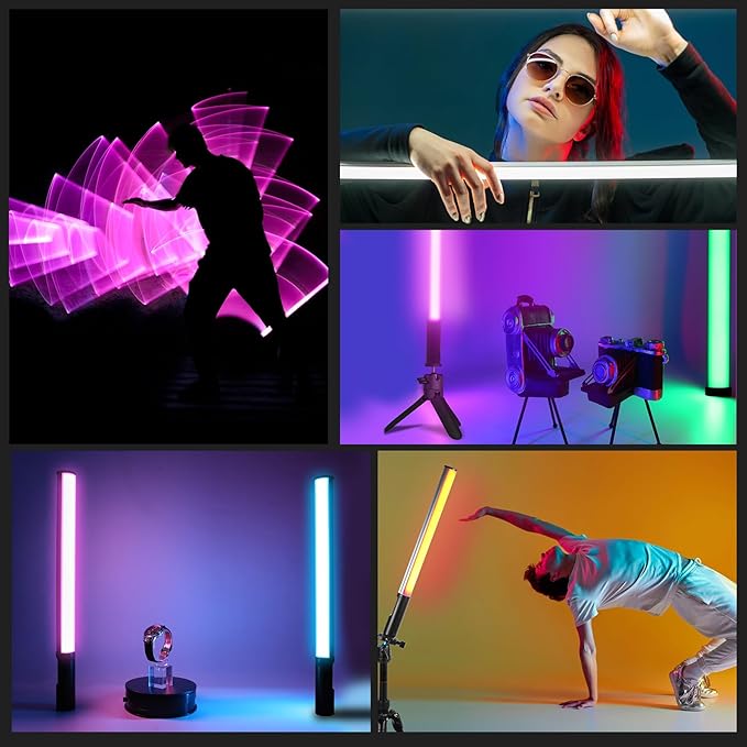PULUZ 132 LEDs RGB Video Light, Handheld Stick Fill Light with Full Color, USB Rechargeable for YouTube TikTok, Portrait Photography, Party Background