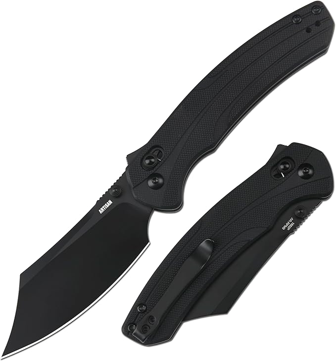 ARTISANCUTLERY Simoon Folding Knife, 3.47" AR-RPM9 Steel Blade G10 Handle Pocket Knife with Recoil Lock V2, EDC Knives for Men Women Camping Hiking(ATZ-1882 Black)