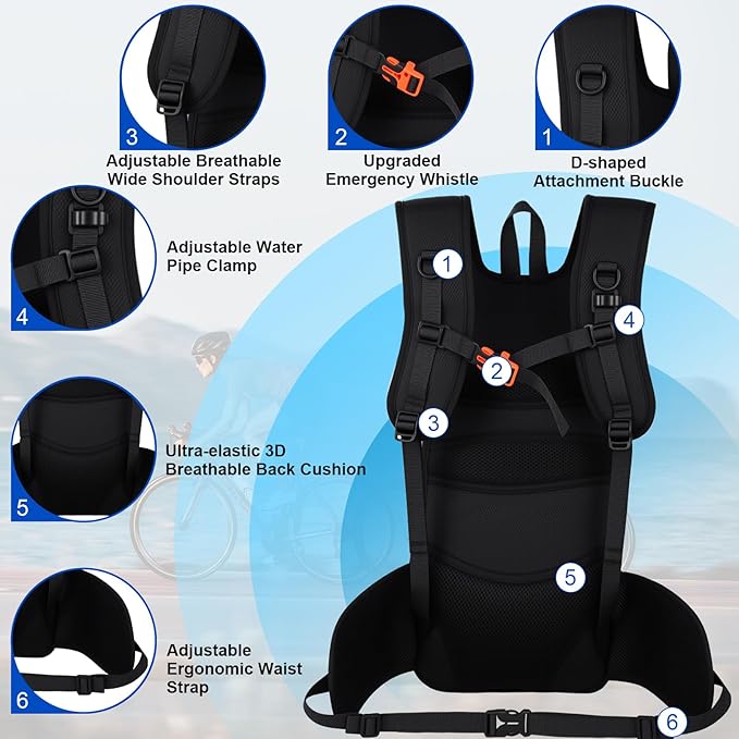 Lightweight Hydration Backpack 18L with 3L BPA Free Leak-Proof Water Bag, Insulated Hiking Backpack with Water Bladder for Men Women, Outdoor Daypack with Extra Storage for Hiking, Running, Biking