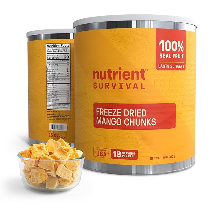 Freeze-Dried Mangoes ??#10 Can | 25-Year Shelf Life | Emergency Food Storage & Snacking