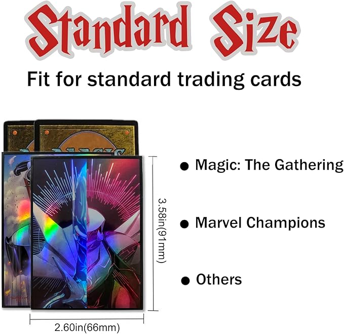 Custom Holographic Card Sleeves, Laser Flashing Shiny Design, Make Your Own Trading Collectible Card Protector, Compatible with Yugioh & Magic The Gathering – MTG, TCG, OCG