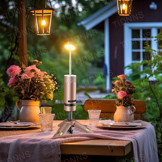 Camping Lights Rechargeable, Detachable Camping Lantern with Stand, Telescopic Waterproof Camp Lamp, Magnetic Work Hanging Light, LED Tent Flashlights for Emergency (Rose Gold- Upgraded)
