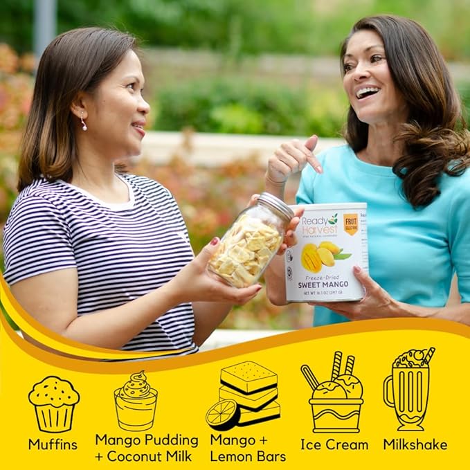 Ready Harvest Freeze Dried Food - Mango | Emergency Snacks | Fruit for Camping & Survival | #10 Can | 25-Year Shelf Life | Cans Filled to the Top