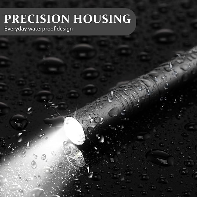 24 Pack Mini Pen Flashlights Bulk LED Pen Lights Aluminum Pocket Flashlights with Clips Small Handheld Torches Gifts for Camping Hiking Emergency Outdoor (Silver Gray)