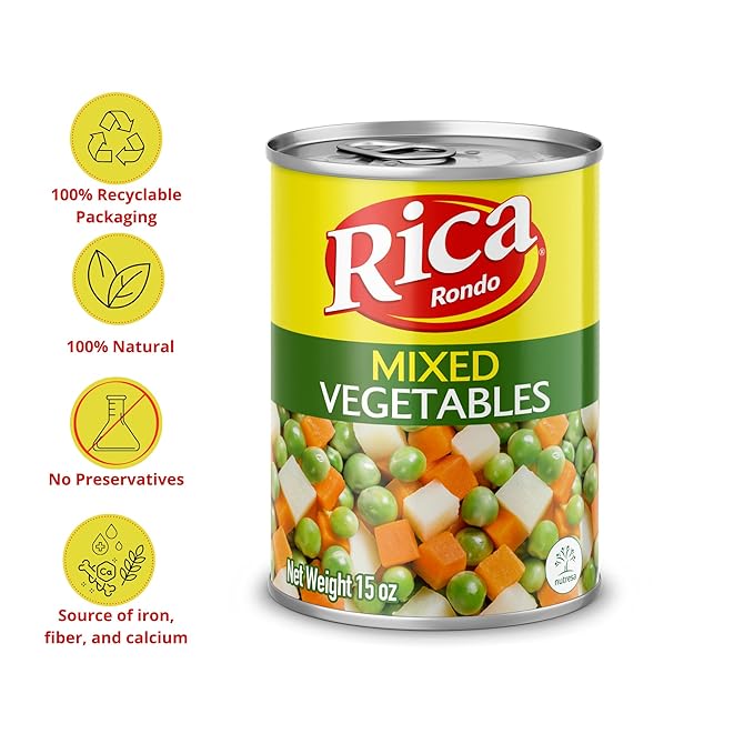 RICA MIXED VEGETABLES Can 15 Oz (Pack of 12)