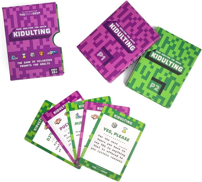 The Skin Deep Kidulting Fun Couples Card Game - Prompts to Create Funny Moments Between Couples & Friends - Inject Fun & Spontaneity Into Daily Interactions - Unique Gift & Date Night Idea
