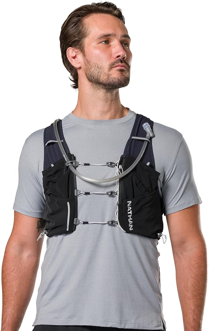 Nathan 12L Hydration Vest ??Quick-Fit Adjustments, Breathable Mesh, 1.6L Bladder, 8.8 oz, 6 Pockets, Pinnacle Pro