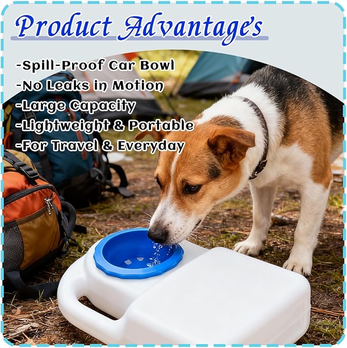 2 Pcs 3 Quart Dog Travel Water Bowl for Dogs Portable No Spill Water Bowl for Dogs and Cats,Camping Hiking Pet Travel Dog Bowls