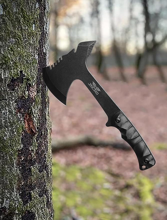 JXE JXO Throwing Axe Sets, Overall 10.2in 6Pack Throwing Tomahawk, Full Tang 420HC Stainless Steel, Design for Hawks Throwing Recreation and Competition