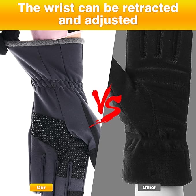 Moon Kitty Women?™s Winter Waterproof Running Gloves Windproof Thermal with Touchscreen Fingers Cold Weather Gloves for Women