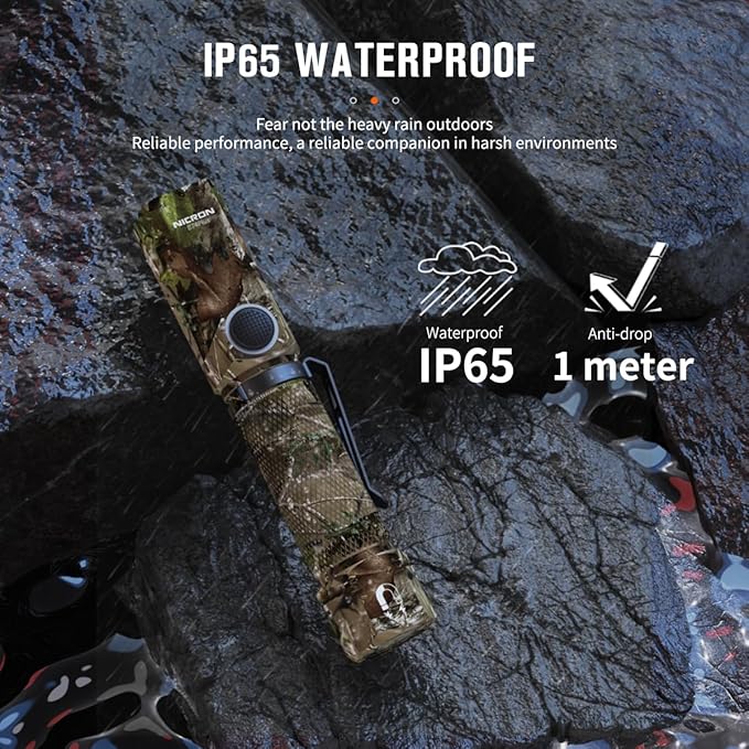 NICRON B74plus White/Red Light Flashlights Rechargeable,High Lumens 90 Degree Magnetic for Handfree,IP65 Waterproof 700 Lumens Compatiable with AA Battery for Hunting Outdoor Work Emergency.