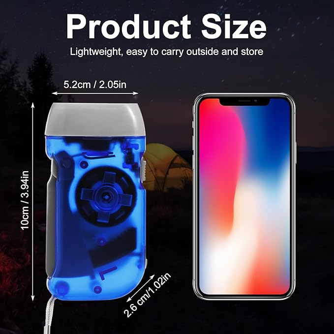 Treela 36 Pcs Hand Crank Flashlights Operation Christmas Bulk Items Squeeze Flashlight No Battery Required Torchlight 3 Powered Charging for Emergency(Green, Blue, Yellow, Grey)