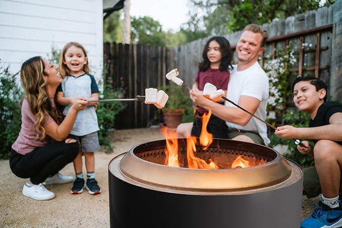 Solo Stove Yukon 2.0 + Stand, 27 Inch Smokeless Fire Pit ??Portable Stainless Steel Outdoor Fireplace - 360° Airflow Technology and Removable Ash Pan ??Ideal for 6 or More People, 43.9lbs, Ash