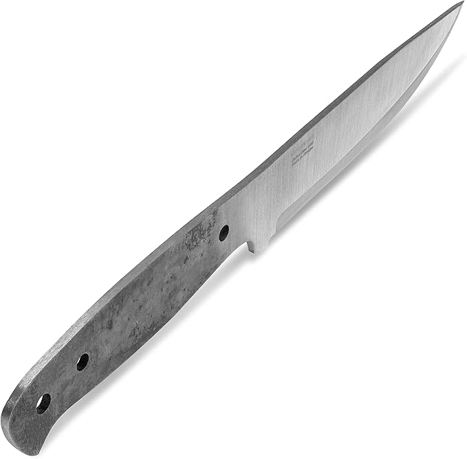 BPS Knives Blank Adventurer - Full-Tang Blank Knife for Knifemaking- Carbon Steel 1066 Blade - Scandinavian Scandi Grind Knife Blank - DIY Knives Making Blades