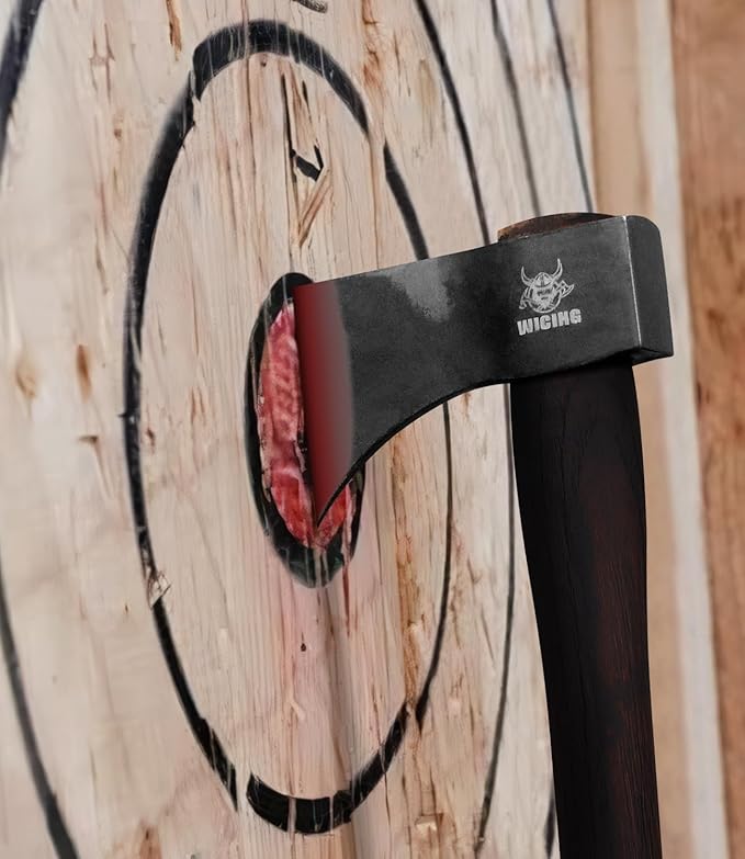 15.7" Competition Axes, 1065 Manganese Steel Throwing Hatchet, Beech Wood Handle for Axe Throwing