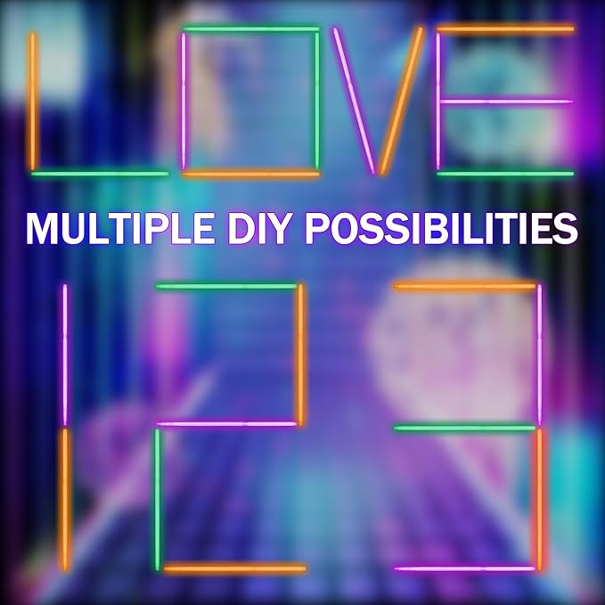 Hanaive 300 Pcs Glow Sticks Bulk 8 Inch Glow in The Dark Party Favors Neon Bracelets and Necklaces Light up Sticks with Connectors for Holiday Birthday Party Supplies(Orange, Green, Purple)