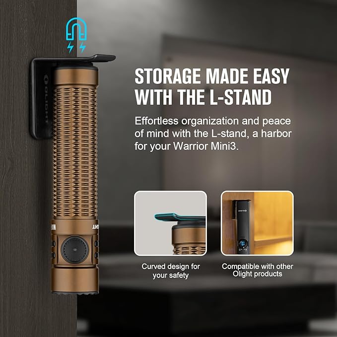 OLIGHT Warrior Mini3 1750 Lumens Rechargeable Tactical Flashlight with Dual Switch and Proximity Sensor, LED Light for EDC, Outdoor, Camping and Emergency (Desert Tan)