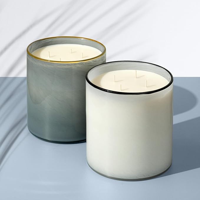 LAFCO New York Luxe 4-Wick Candle, Sea & Dune - 86 oz - 200-Hour Burn Time - Reusable, Hand Blown Glass Vessel - Made in The USA