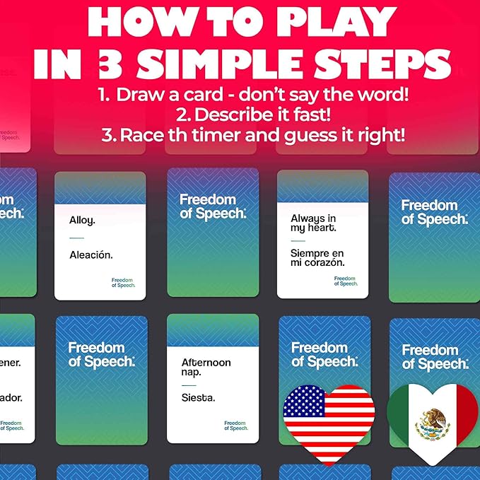 QUOKKA Juegos de Mesa en Español para la Familia ??500 Bilingual Spanish & English Card ??Fun Party Game for Adults and Kids ??Ideal for Game Nights, Dinner Parties, Party Games for Large Groups