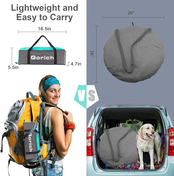 Gorich Beach Tent Sun Shelter for 3/4-5/6-7/8-10 Person with UPF 50ï¼?UV Protection, Lightweight & Easy Setup Beach Shade Canopy, Portable Beach Shade Tent Beach Cabana