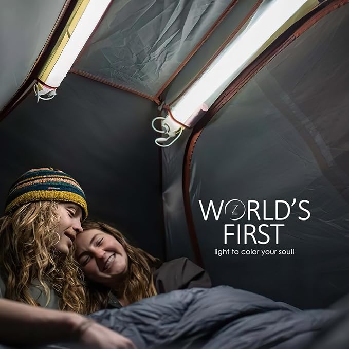Inflatable Camping Light, 34" Expandable Tent Lantern, 4 Lighting Modes, IP66 Waterproof, Portable Plug-in Tube Light for Outdoor, Hiking, Emergencies