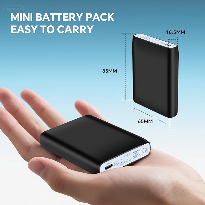 2Pack 5V 8000mAh Li-Polymer Rechargeable Batteries for Heated Socks Insoles Gloves Hat Scarf Spare Battery, Support APP Replacement Battery with 4 Setting