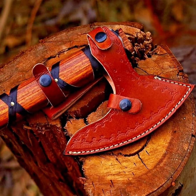 Viking Axe of Ragnar Lothbrok Norse Viking Axe Sharp Blade Hunting Axe High Carbon Steel Blade with Rose Wood Handle Camping Axe Viking Hatchet Gift for Dad