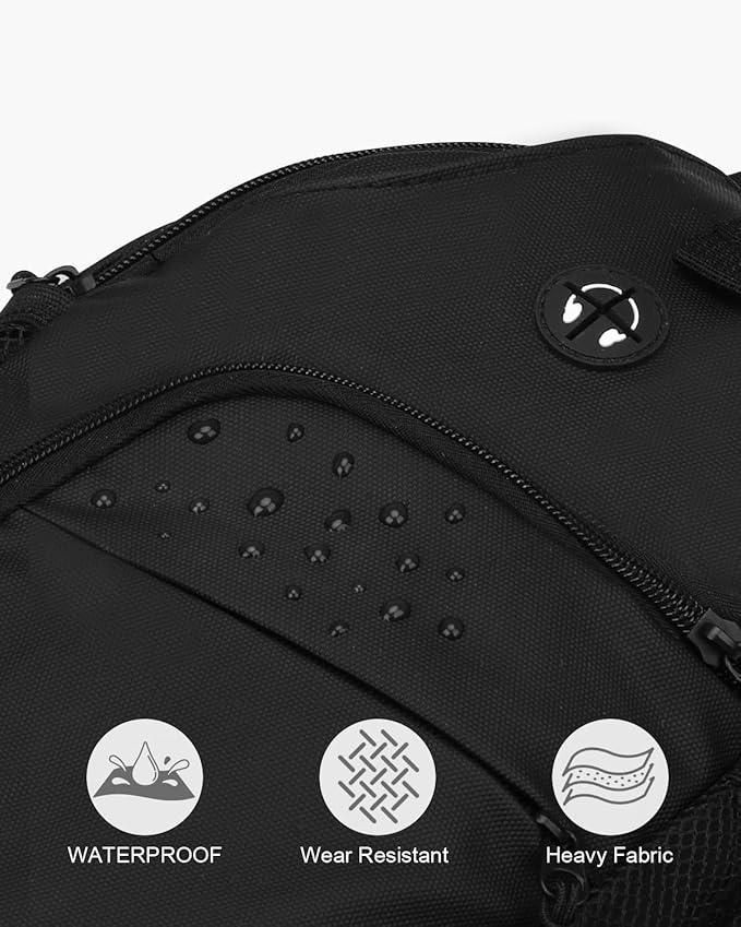 Crossbody Bags for Women Man Waterproof Sling Bag Backpack Trendy Casual Cross Body Bag with Convertible Shoulder Strap Chest Bag for Camping Hiking Travel Essentials (Coating Black, Medium)